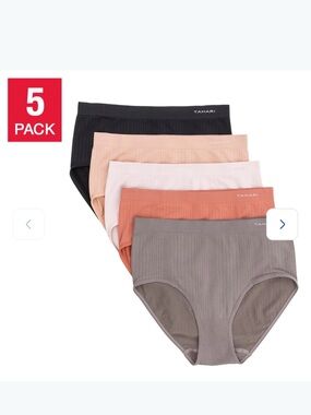 Tahari Women's Seamless Ribbed High Waisted Briefs, 5-pack